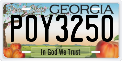 GA license plate POY3250