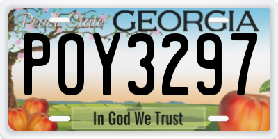 GA license plate POY3297