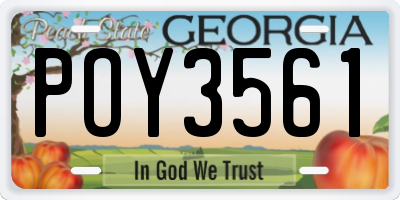 GA license plate POY3561