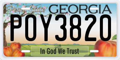 GA license plate POY3820
