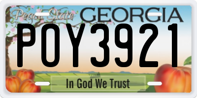 GA license plate POY3921