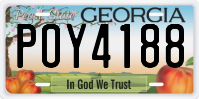 GA license plate POY4188