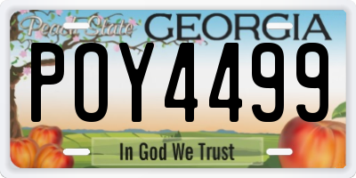 GA license plate POY4499