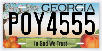 GA license plate POY4555