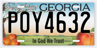 GA license plate POY4632
