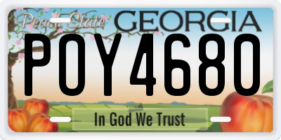 GA license plate POY4680