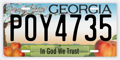 GA license plate POY4735
