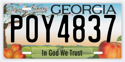 GA license plate POY4837