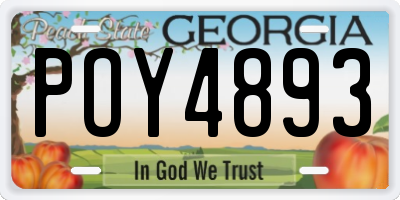 GA license plate POY4893