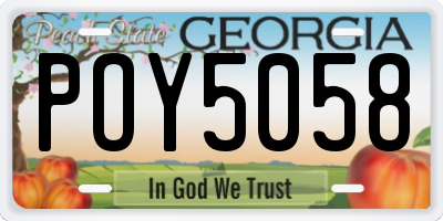 GA license plate POY5058