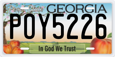 GA license plate POY5226