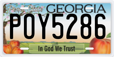 GA license plate POY5286