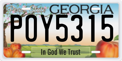 GA license plate POY5315