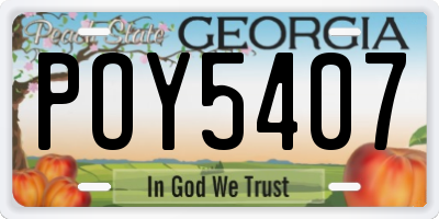 GA license plate POY5407