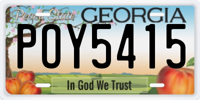 GA license plate POY5415