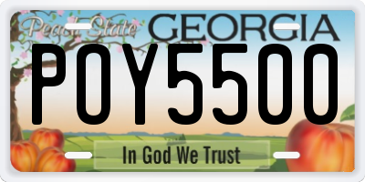 GA license plate POY5500