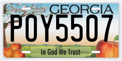 GA license plate POY5507