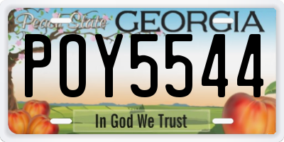GA license plate POY5544