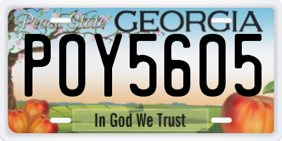 GA license plate POY5605