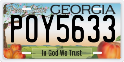 GA license plate POY5633