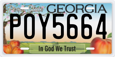 GA license plate POY5664