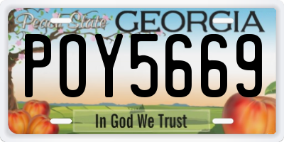 GA license plate POY5669