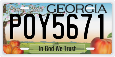 GA license plate POY5671