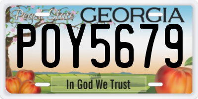 GA license plate POY5679