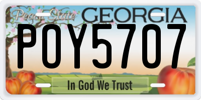 GA license plate POY5707