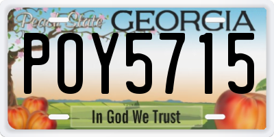 GA license plate POY5715