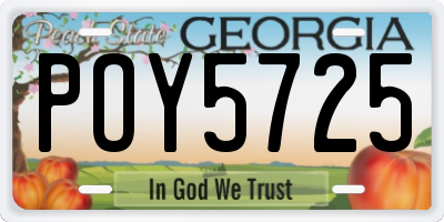 GA license plate POY5725