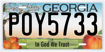 GA license plate POY5733