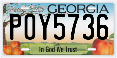 GA license plate POY5736