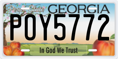 GA license plate POY5772