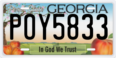 GA license plate POY5833