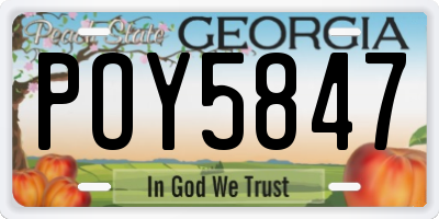 GA license plate POY5847