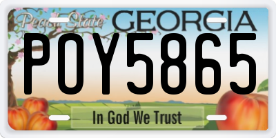 GA license plate POY5865