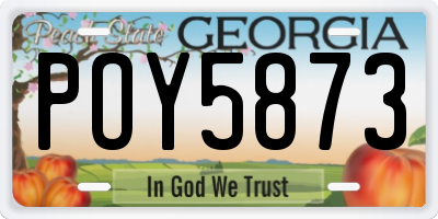 GA license plate POY5873