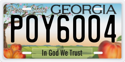 GA license plate POY6004
