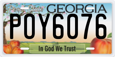 GA license plate POY6076