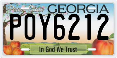 GA license plate POY6212