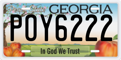 GA license plate POY6222
