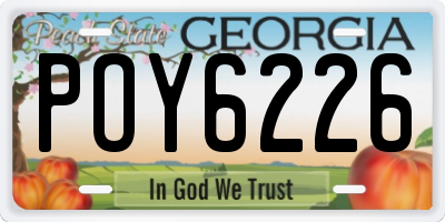 GA license plate POY6226