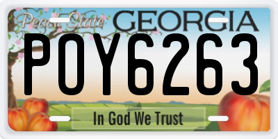 GA license plate POY6263