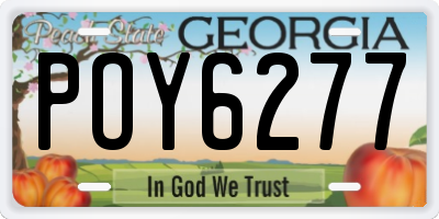 GA license plate POY6277