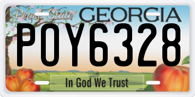 GA license plate POY6328