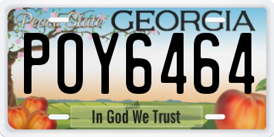 GA license plate POY6464