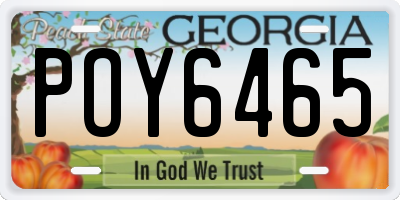 GA license plate POY6465