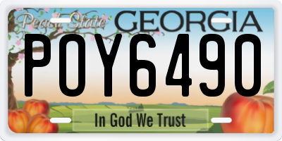 GA license plate POY6490