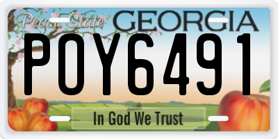GA license plate POY6491